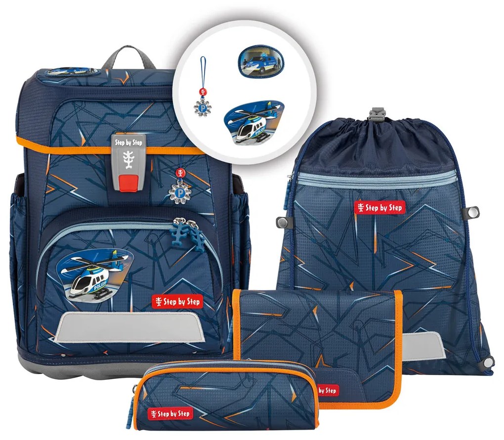 Zaino scuola Step by Step CLOUD, set 5 pezzi, Helicopter Sam