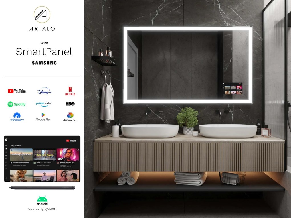 SMART specchio con luminazione M1 premium + Samsung SmartPanel
