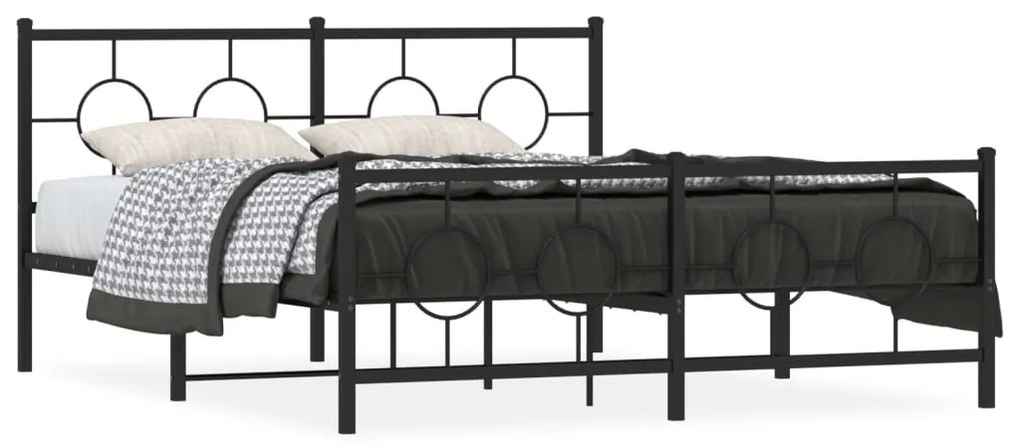 Giroletto Senza Materaso Con Pediera İn Metallo Nero 160x200 Cm /