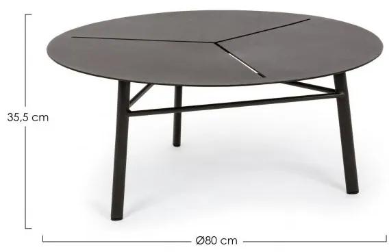 Tavolino antracite in alluminio stile industrial cm Ø80 - 35.5