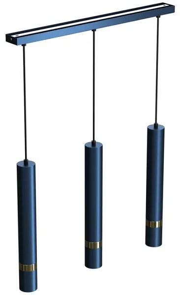 Brilagi - Lampadario a sospensione con filo POKER 3xGU10/25W/230V blu