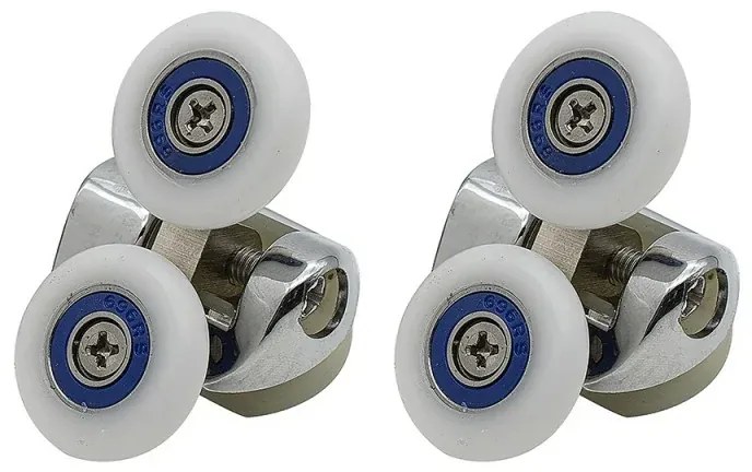 Set 2 ruote superiori universali in ABS per box doccia scorrevole