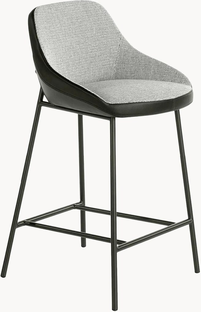 Sedia da bar imbottita con schienale in ecopelle Erika