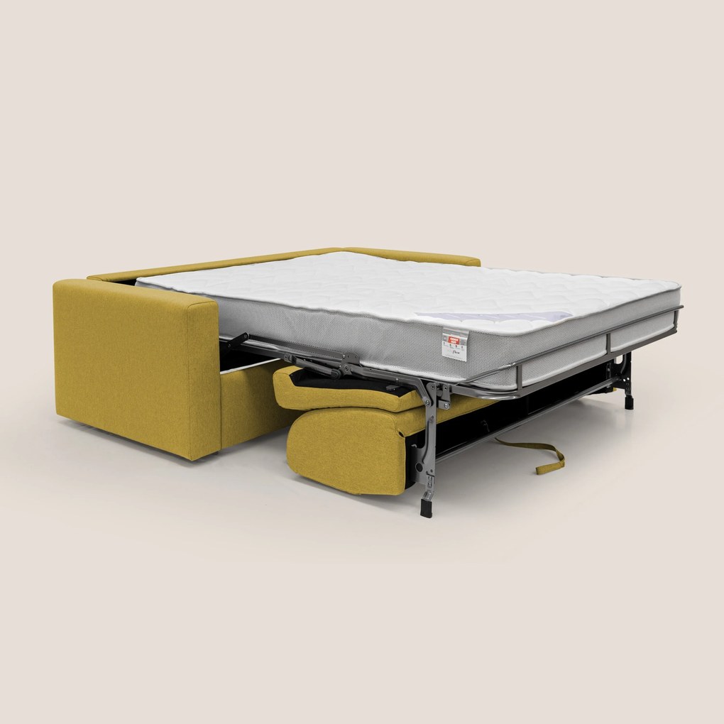 Kansas Divano letto matrimoniale alto 20 cm in tessuto impermeabile misto cotone T13 giallo