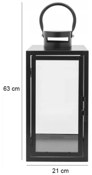 Lanterna decorativa 63 cm nera