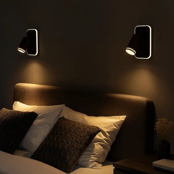 Applique LED da parete PIPE 1xGU10/10W/230V + LED/6W nero