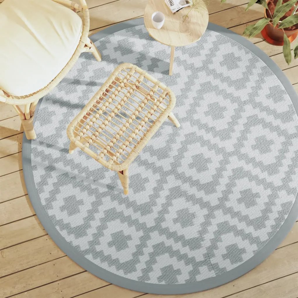 Tappeto Da Esterno Arakıl Grigio Ø160 Cm İn Pp /