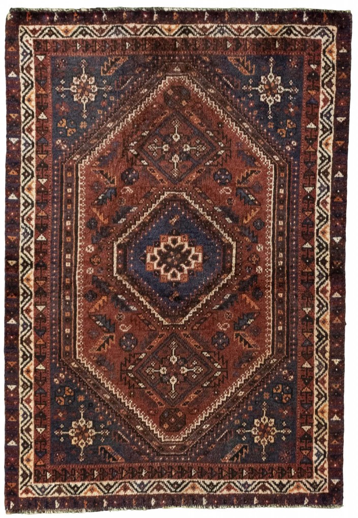 Shiraz Tappeto persiano 110 x 160 Rosso (Iran) Annodato A Mano