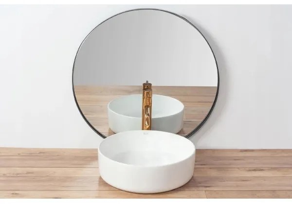 REA-U18918 - Lavabo da appoggio SAMI Ø 36 cm ceramica/bianco lucido