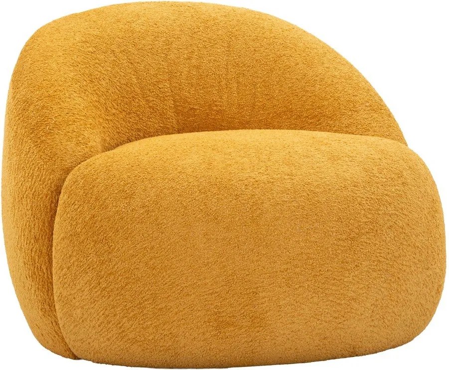 Poltrona color senape con rivestimento in bouclé Ginerva – Mauro Ferretti