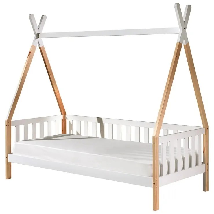 Letto per bambini bianco con barriera, 90 x 200 cm Tipi - Vipack