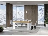 Tavolo da Pranzo Roxell 180x90 Allungabile fino a 440 cm in Nobilitato Colore: Quercia Bianco