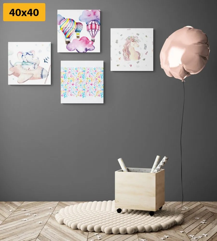 Set di quadri – Per bambini in colori pastello