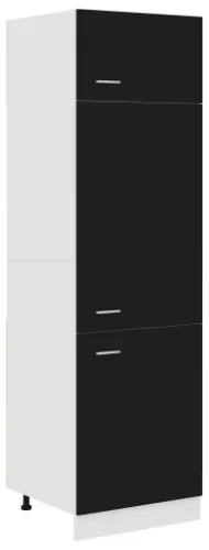 Armadio per Frigo Nero 60x57x207 cm in Truciolato