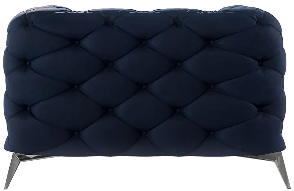 Poltrona blu scuro con rivestimento in velluto Chelsea – Ropez