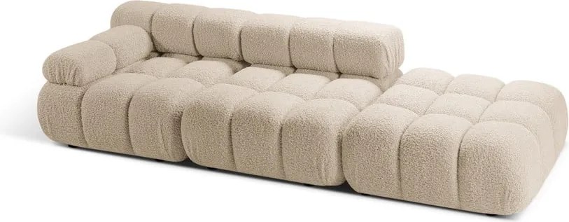 Divano componibile beige con rivestimento in bouclé 288 cm Bellis – Micadoni