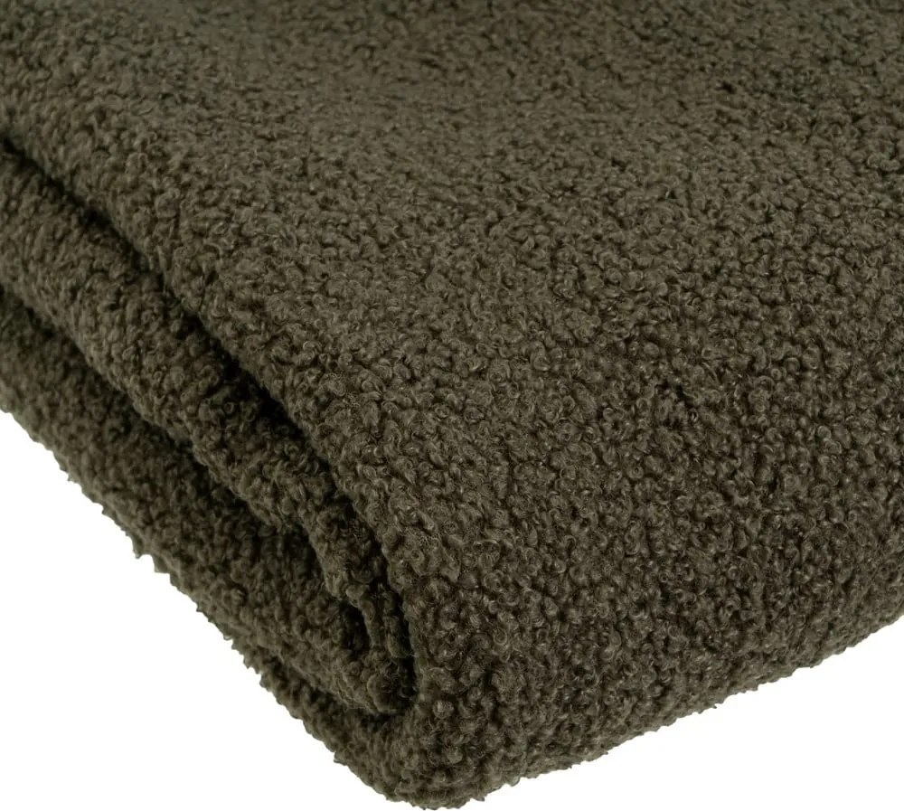 Coperta verde in sherpa 130x160 cm Sherpa Bouclé – Casa Selección