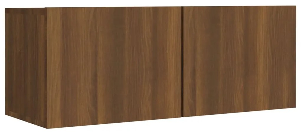 Set mobili porta tv 8pz rovere marrone in legno multistrato