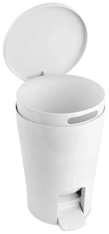 Pattumiera Gettacarte Bianca 5 litri con pedale e coperchio in ABS