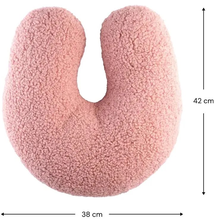 Cuscino per divano da bambini rosa con rivestimento in bouclé U – Wigiwama