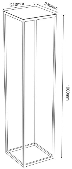 Portafiori 100x24 cm nero