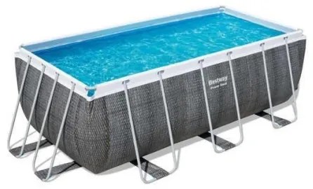 Piscina effetto rattan grigio scuro 412x201x122 cm Bestway con pompa filtro