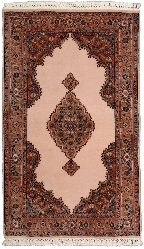 Kerman Tappeto 150 x 90 Beige (Indian) Annodato A Mano