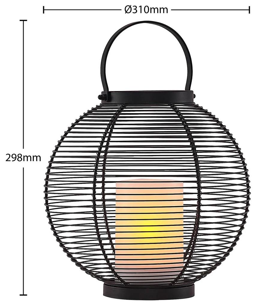 Lindby Mairuna lanterna LED solare, nero, 30,8 cm