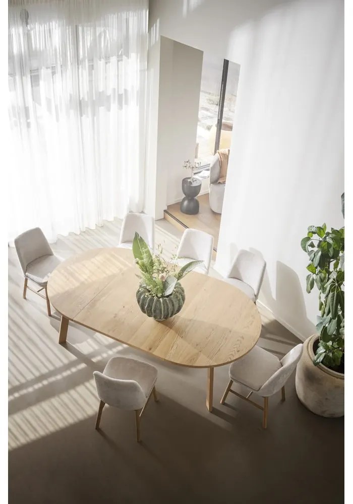 Tavolo da pranzo rotondo pieghevole in rovere naturale ø 130 cm Glenside - Rowico