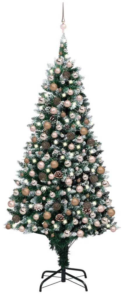 Albero di Natale Preilluminato con Palline e Pigne, Albero di Natale Preilluminato con Palline e Pigne 210 cm II