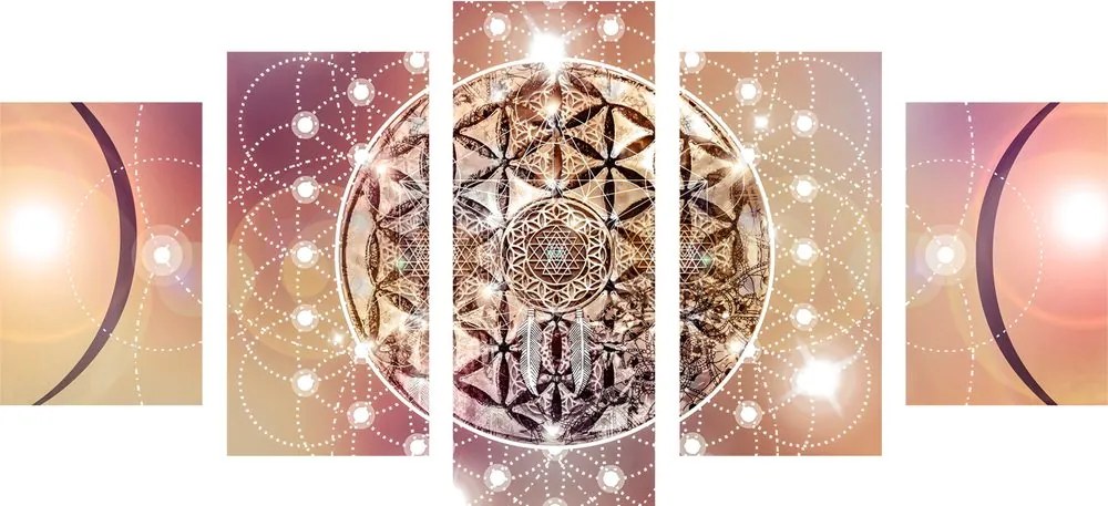 Quadri 5 pezzi – Mandala affascinante