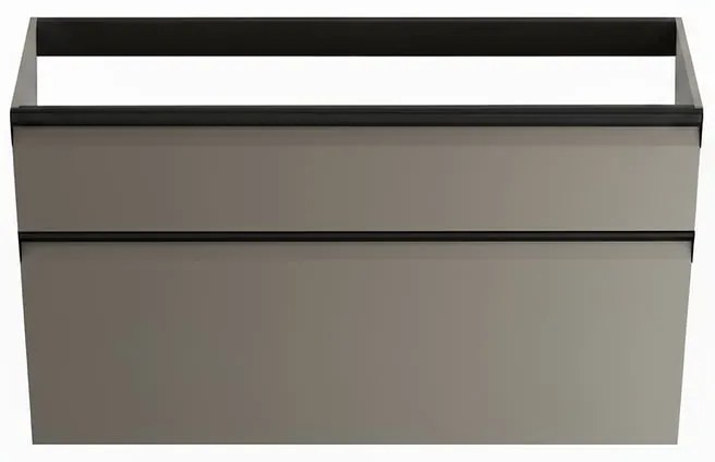 Mobile da bagno sospeso sotto lavabo Fusion L 99.5 x H 60 x P 45.5 cm grigio opaco, 2 cassetti