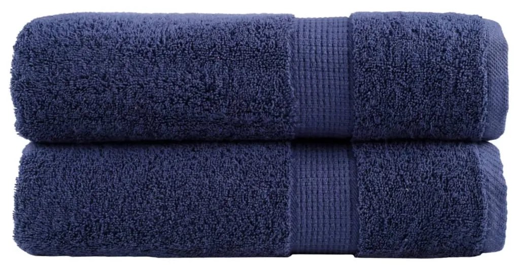 Asciugamani Da Bagno Solund 2 Pz Blu Navy 100x150cm 600gsm /