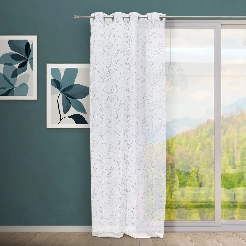 Tenda sottile bianca/grigia 140x260 cm Coral – Casa Selección