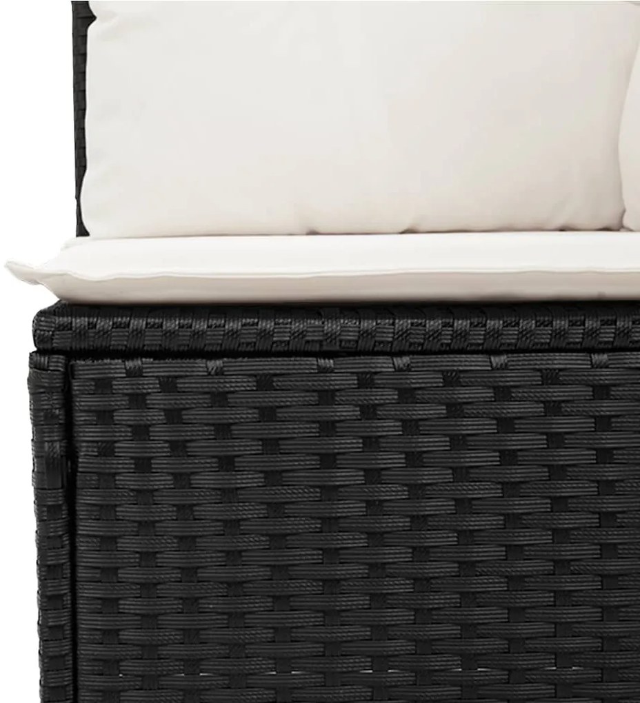 Set Divani da Giardino con Cuscini 8 pz Nero in Polyrattan