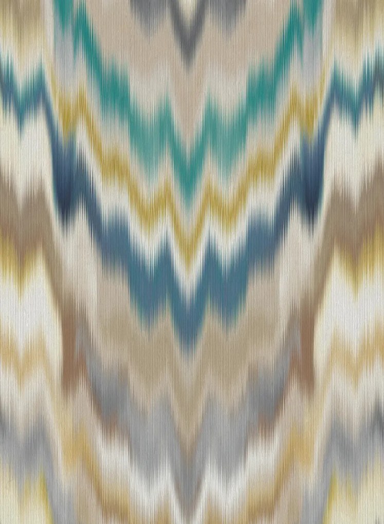 Osborne & Little Tapete Irisa Grasscloth - Petrol/ Gold