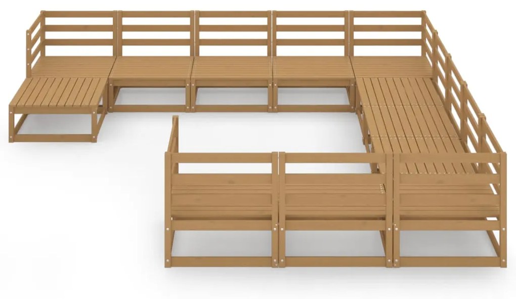 Set divani da giardino 12 pz in legno massello di pino