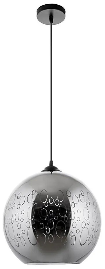Lampadario a sospensione con filo 1xE27/60W/230V diametro 30 cm nero