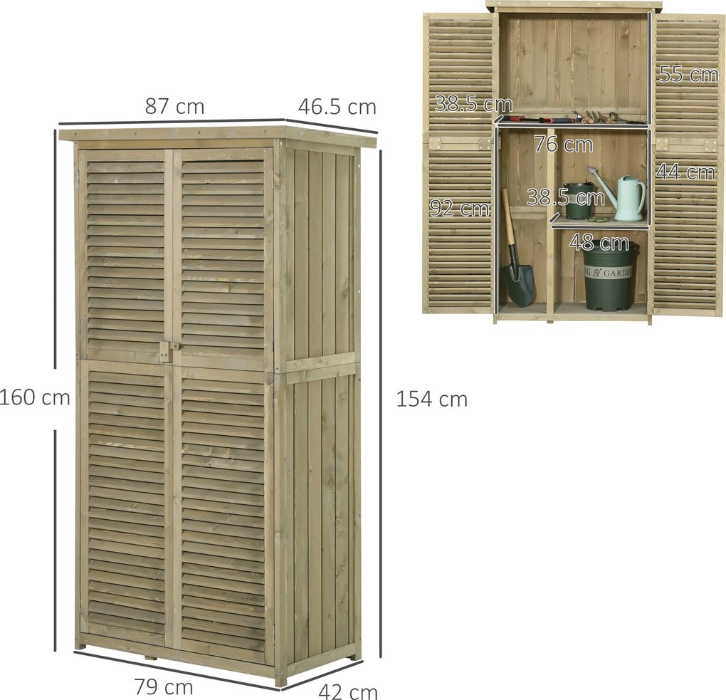 Armadio Mobile Portaoggetti da Giardino 87x46,5x160 cm in Legno Grigio...