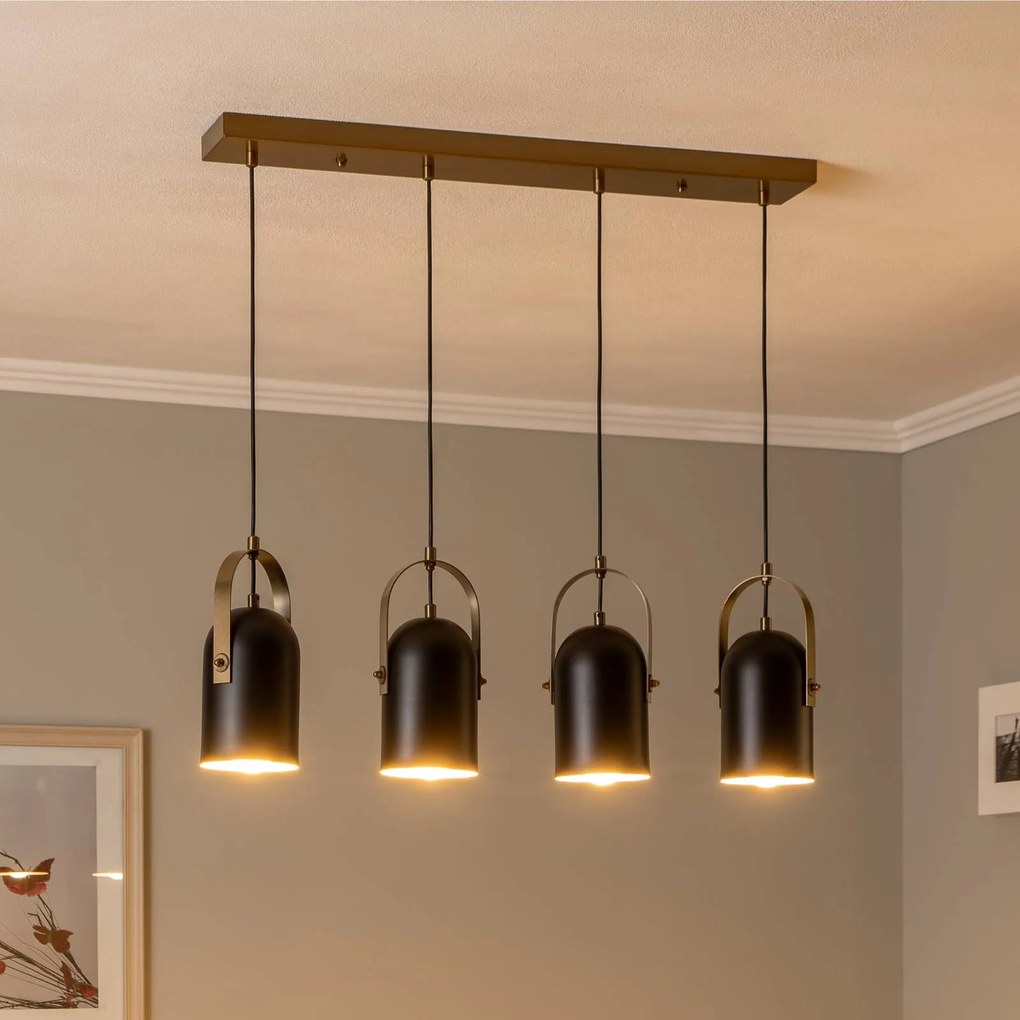 Avonni Lampada a sospensione AV-1860-4EY in nero/oro antico