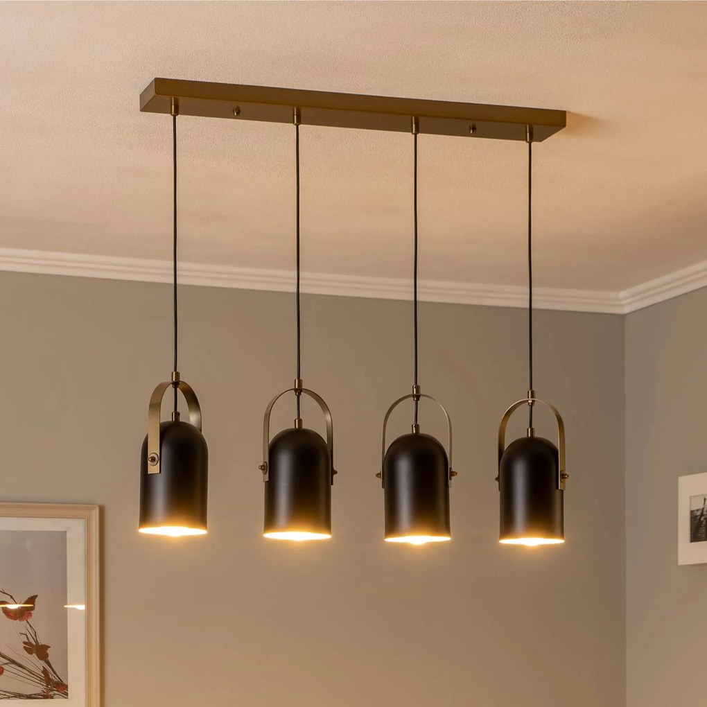 Avonni Lampada a sospensione AV-1860-4EY nero/oro antico