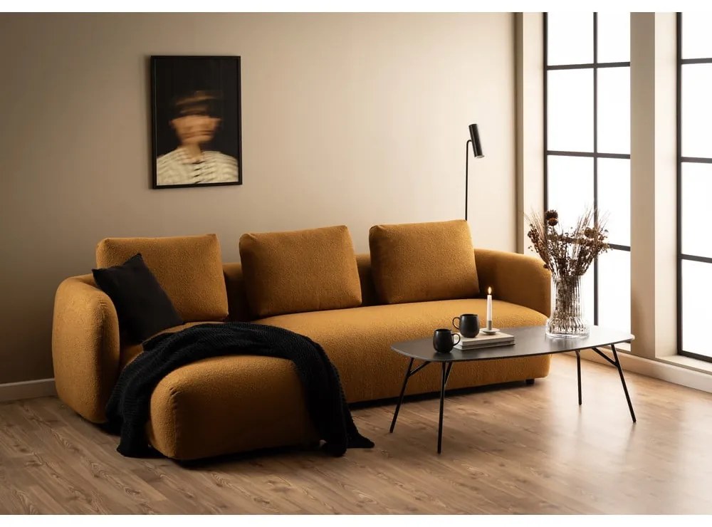 Tavolino nero con piano in ceramica 60x120 cm Caracas - Actona