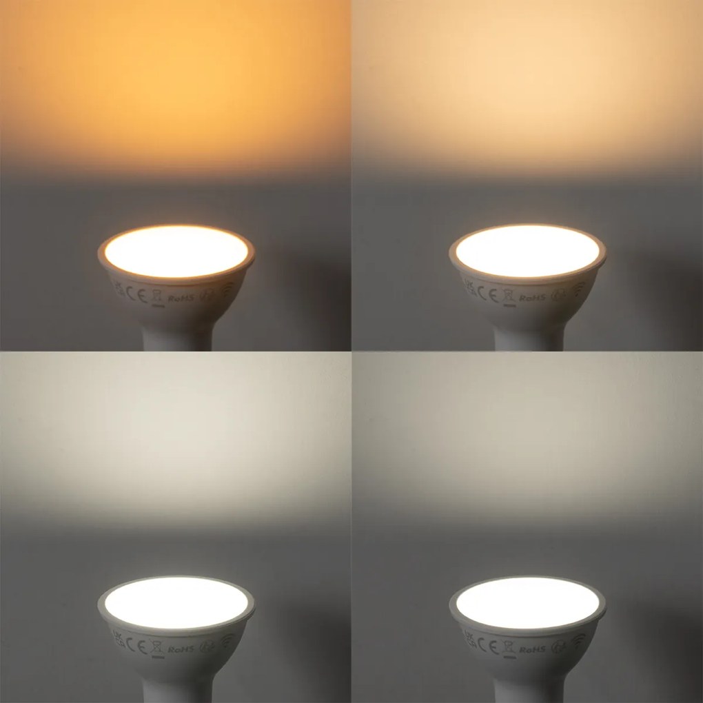Set di 5 Lampadine LED GU10 50mm Chiare 4.7W 400 lm 2200-2400K