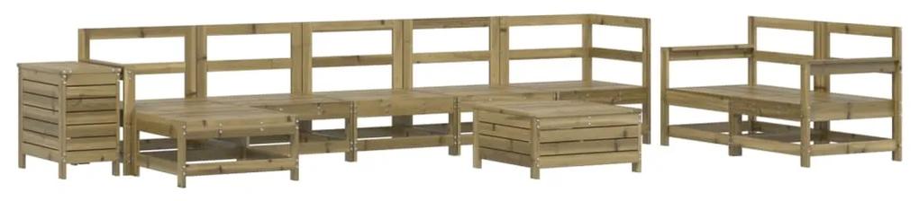 Set divani da giardino 10 pz in legno impregnato di pino