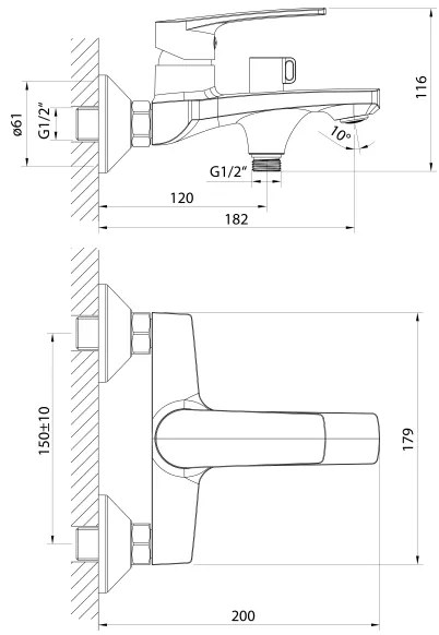 Samona - Miscelatore per vasca KORANA cromo lucido