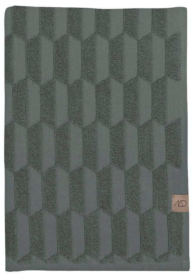 Asciugamano in cotone verde scuro 50x95 cm Geo - Mette Ditmer Denmark