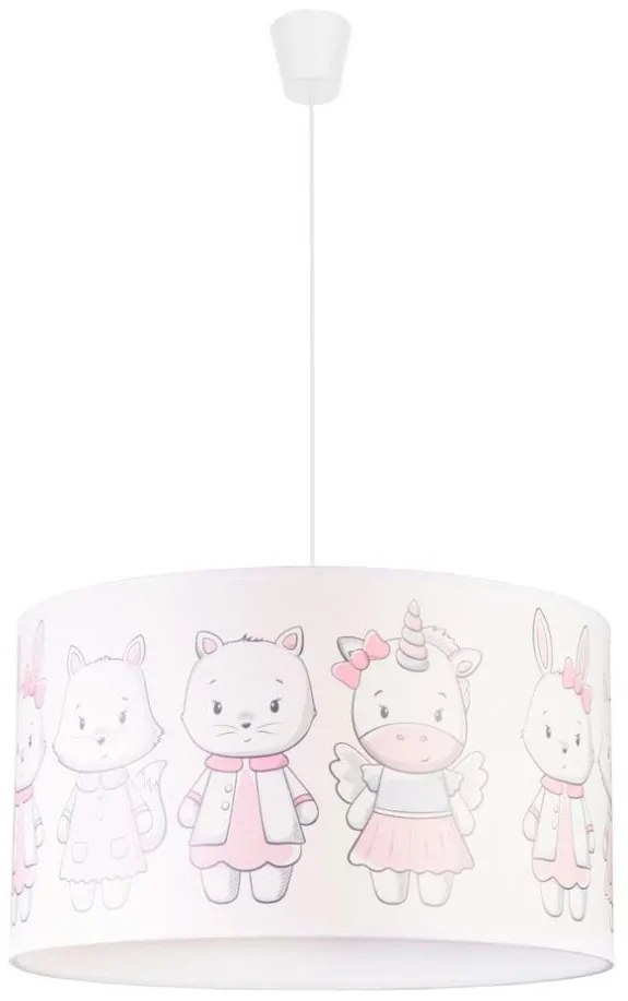 Duolla - Lampadario a sospensione per bambini PRINT M 1xE27/40W/230V diametro 35 cm animali
