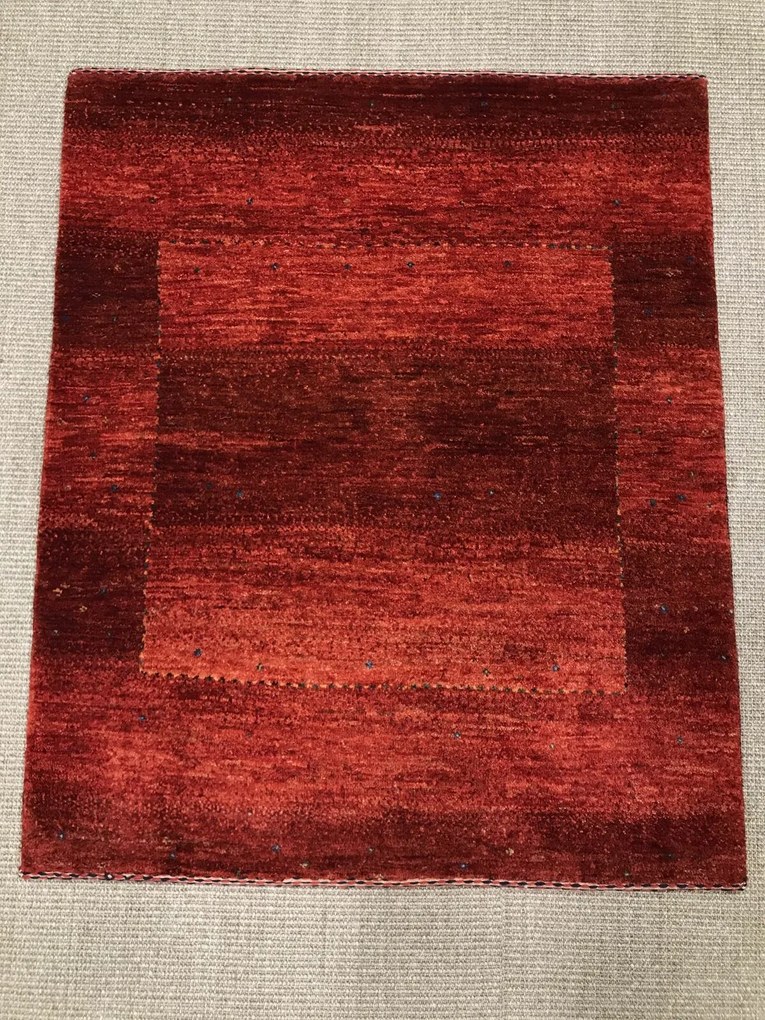 Loribaft Tappeto 80 x 100 Rosso (Iran) Annodato A Mano