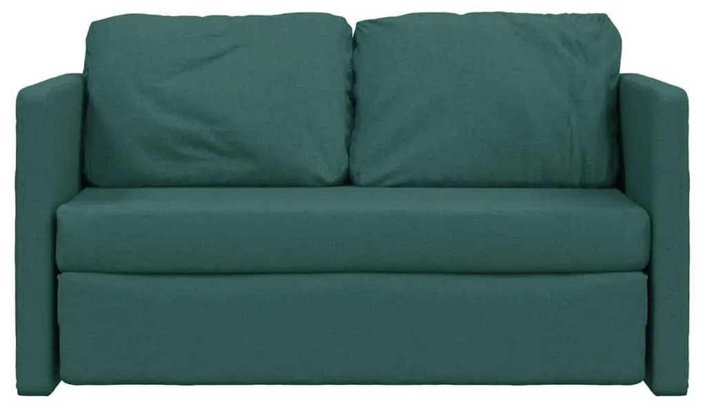 Divano letto da terra 2 in 1 verde scuro 112x174x55 cm tessuto