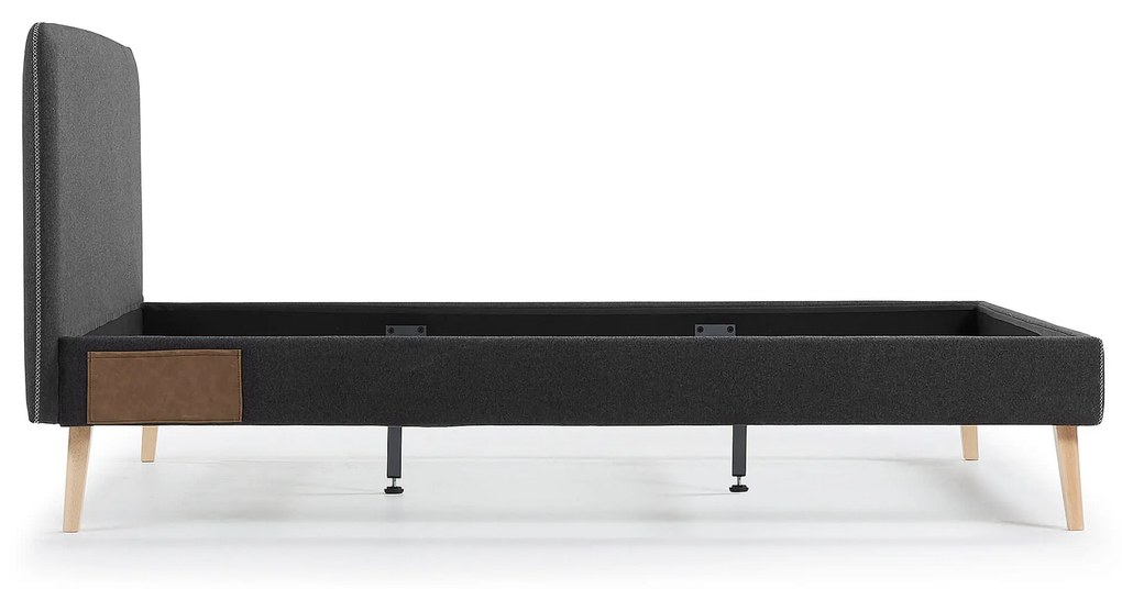 Kave Home - Fodera per letto Dyla nero per materasso da 150 x 190 cm